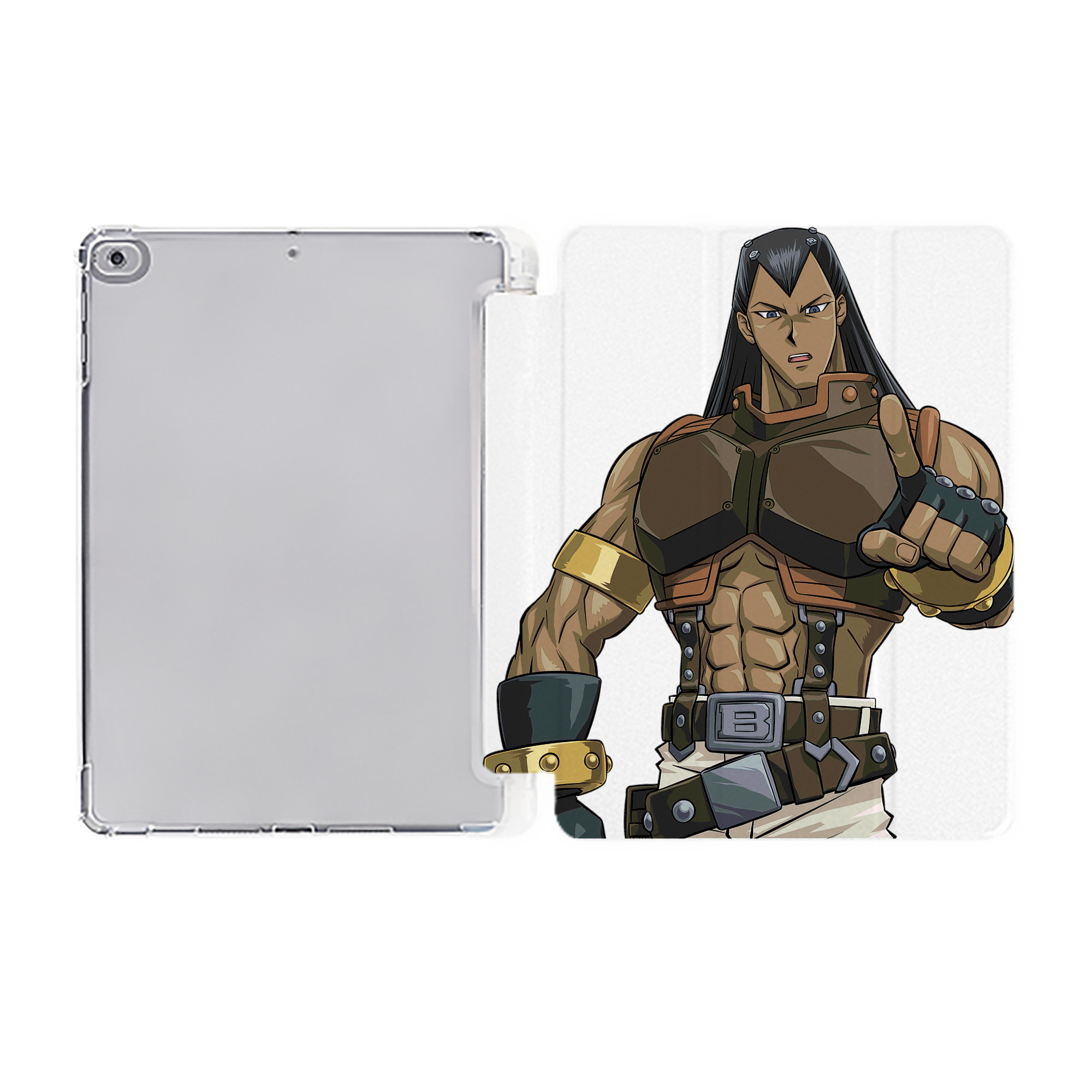（画像用） 遊☆戯☆王 Yu-Gi-Oh! IPad ケース ペン収納付き 三つ折りスタンド PUレザー×シリコン 対応機種9.5/10.5/10.9インチ